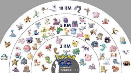 Таблица яиц Pokemon GO расстояния